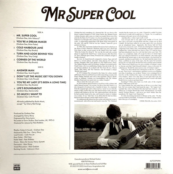 GRAHAM DEE, Mr Super Cool (Acid Jazz; AJXLP606, UK 2025), SALE - Up to 50% Off the Original Price  LP VG+/VG - Image 2
