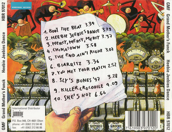 GRAND MOTHER'S FUNCK, Heebie Jeebies Dance (Honeybear Records; HBR 97012, Switzerland 1997) CD VG+/VG+ - Image 2