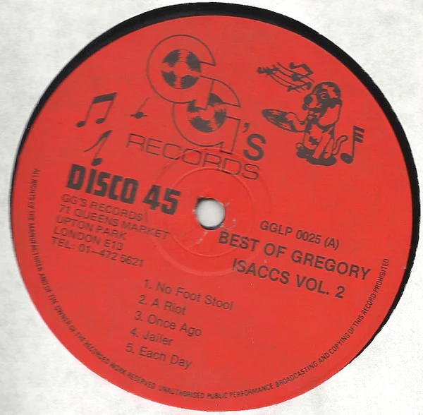 GREGORY ISAACS, Best Of Gregory Isaacs Volume 2 (GG's Records; GG 0025, UK 1981) LP VG/VG - Image 3