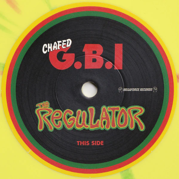 GROHL, BENANTE, IAN (G.B.I), The Regulator (Megaforce; MEGAGBI7, Worldwide 2024, Picture Sleeve, Single-sided 7" with Etched B-Side, Yellow Splatter) 7" VG+/VG+ - Image 3