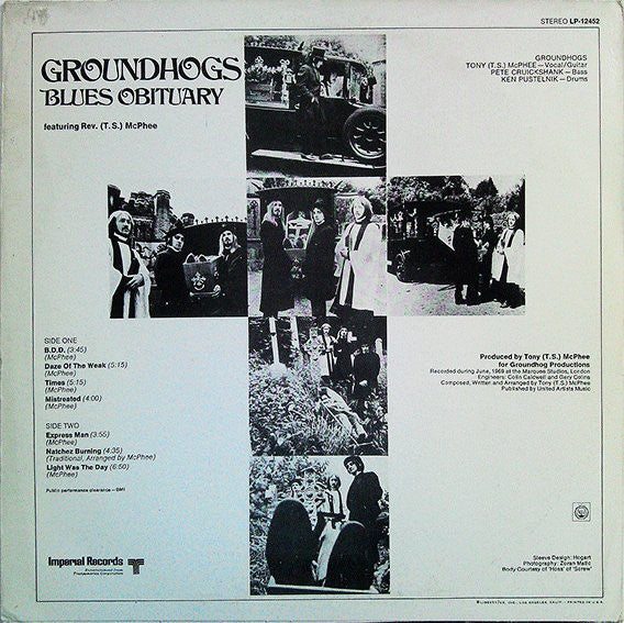 GROUNDHOGS, Blues Obituary (Imperial; LP-12452, US 1969), SALE - Up to 50% Off the Original Price LP VG/VG - Image 2