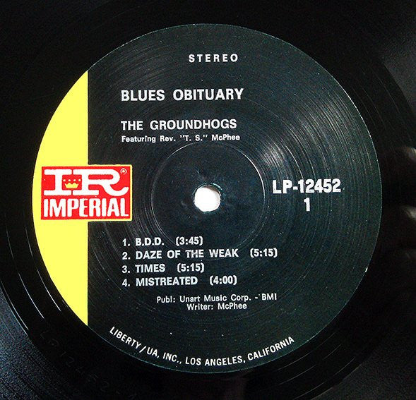 GROUNDHOGS, Blues Obituary (Imperial; LP-12452, US 1969), SALE - Up to 50% Off the Original Price LP VG/VG - Image 3