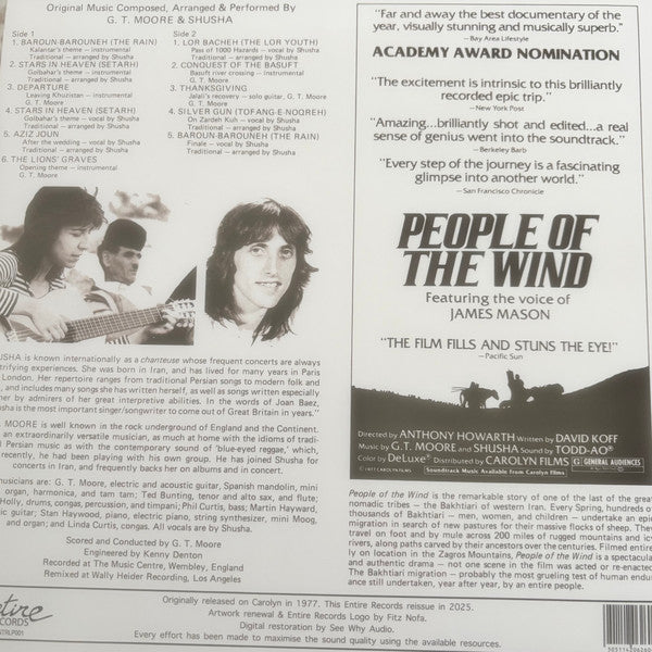 G.T. MOORE & SHUSHA, People Of The Wind (Entire Records; ENTRLP001, UK 2025 Reissue), SALE - Up to 50% Off the Original Price LP EX/EX - Image 2