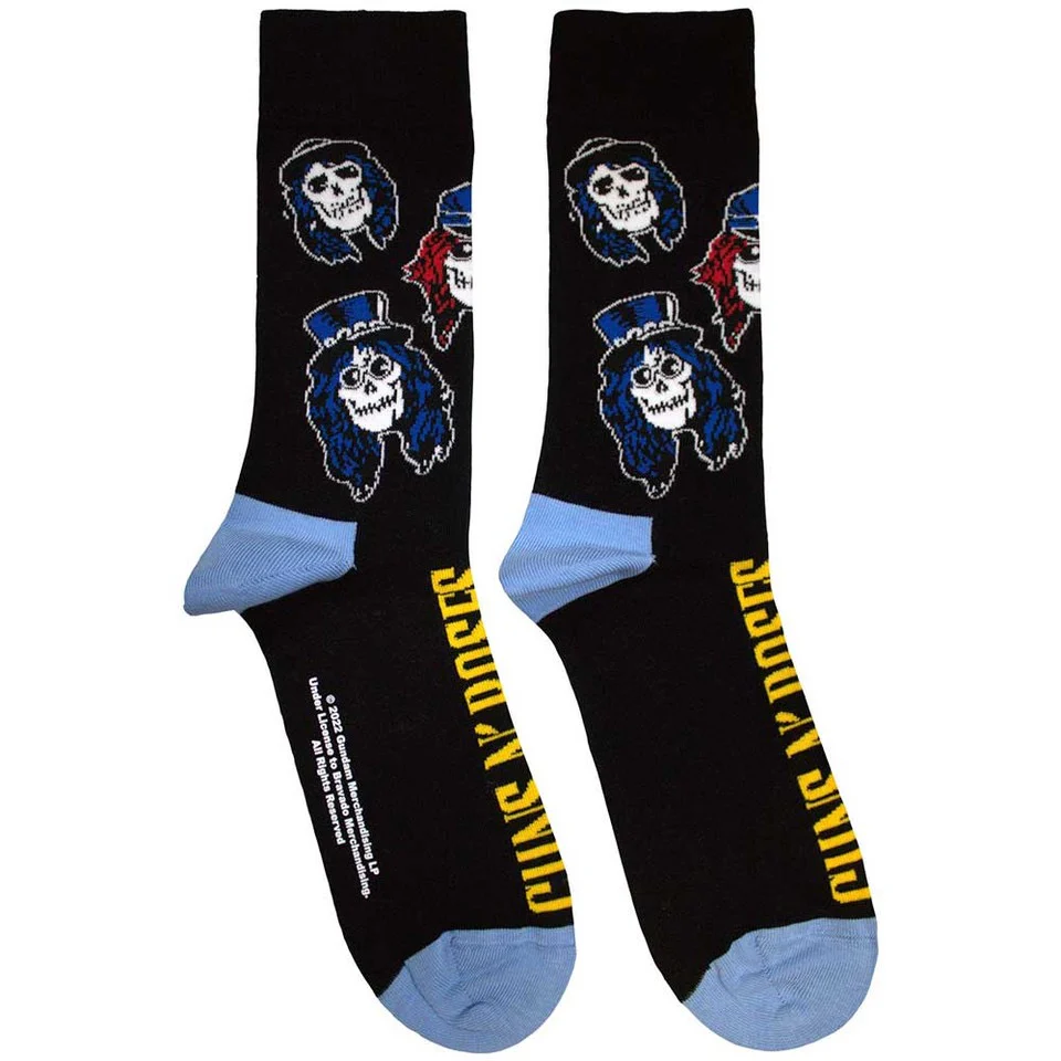 GUNS N' ROSES, Skull Socks (Black) (UK Size 7 - 11) (, ) Accessories NEW/NEW