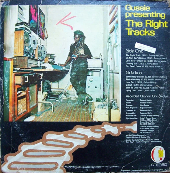 GUSSIE CLARKE (VARIOUS ARTISTS), The Right Tracks (Gussie; GLP 001, Jamaica 1976) 12" G/G+ - Image 2