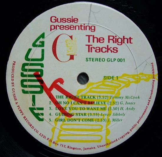 GUSSIE CLARKE (VARIOUS ARTISTS), The Right Tracks (Gussie; GLP 001, Jamaica 1976) 12" G/G+ - Image 3