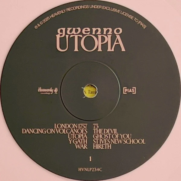 GWENNO, Utopia (Heavenly; HVNLP234C, UK 2025, Stickered Plastic Sleeve, Inner, Pink Vinyl) LP VG+/EX - Image 3