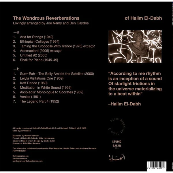 HALIM EL-DABH, The Wondrous Reverberations of Halim El-Dabh (Flint Magazine; FM003 END021, US 2022, Picture Sleeve, Insert) LP VG+/EX - Image 2