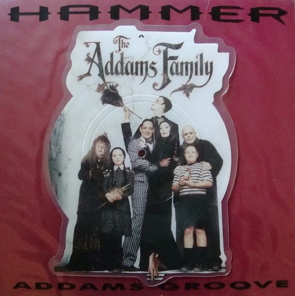 HAMMER, Addams Groove (Capitol Records; CLPD 642, UK 1991, Printed PVC Sleeve, Insert, Shaped Picture Disc) 7" VG/VG