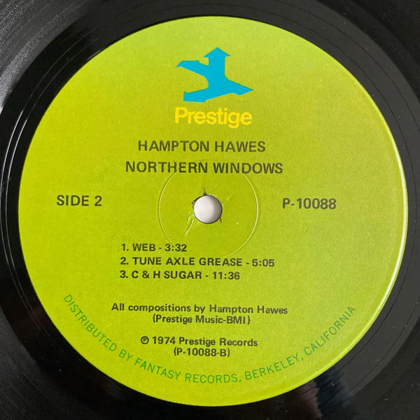 HAMPTON HAWES, Northern Windows (Prestige (Green Label); P-10088, US 1974, Pasteback Sleeve, Produced by David Axelrod) LP G+/VG - Image 3