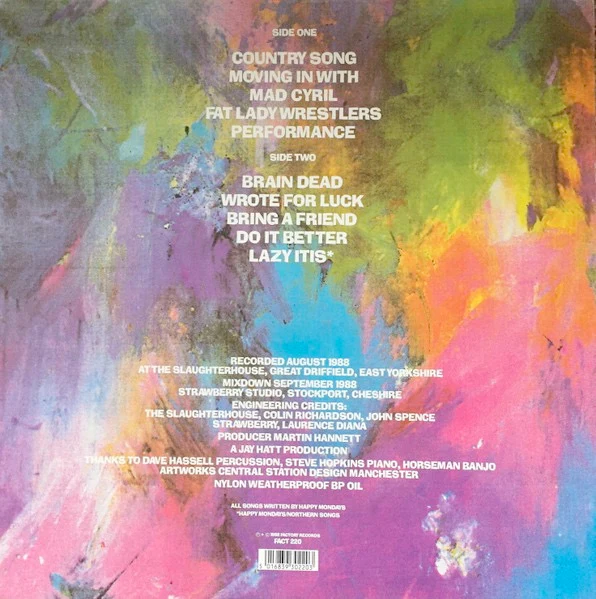 HAPPY MONDAYS, Bummed (Factory; FACT 220, UK 1988, Non-Embossed Sleeve, Inner, Lyntone Press.) LP VG+/VG+ - Image 2