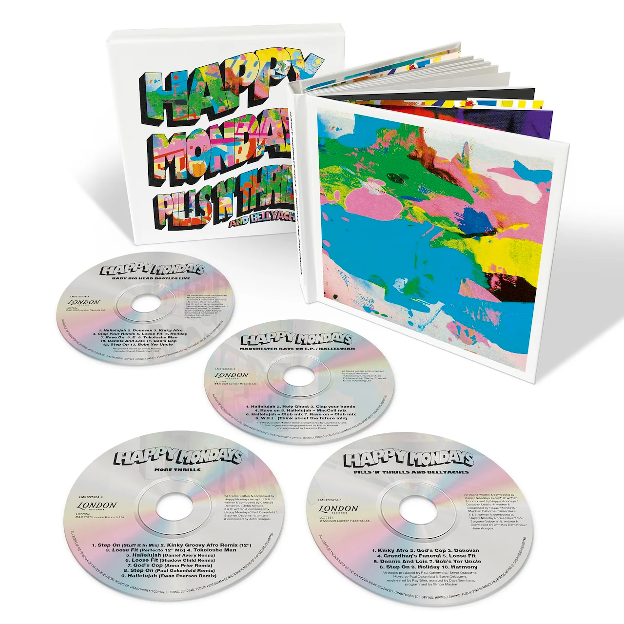 HAPPY MONDAYS, Pills ‘n’ Thrills and Bellyaches (London Records Ltd.; LMS1725734, Europe 2026 Reissue, 4CD Bookset) 4xCD NEW/NEW - PRE-ORDER