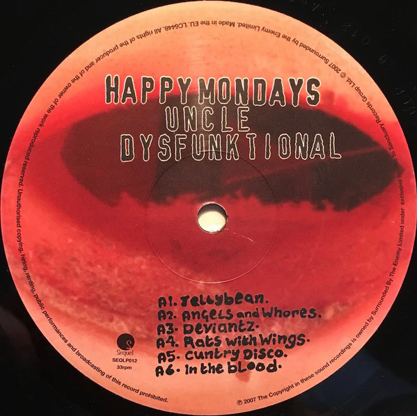 HAPPY MONDAYS, Uncle Dysfunktional (Sequel Records; SEQLP012, Europe 2007) LP VG+/VG - Image 3