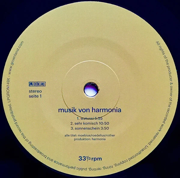 HARMONIA, Musik Von Harmonia (Groenland Records; LPGRON149X, Worldwide 2024 Reissue, 180 Gram Vinyl) 2xLP EX/EX - Image 3