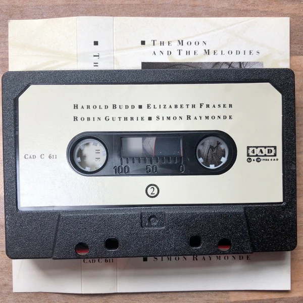 HAROLD BUDD, ELIZABETH FRASER, ROBIN GUTHRIE, SIMON RAYMONDE, The Moon And The Melodies (4AD; CAD C 611, 	UK 1986, J - Card, Cocteau Twins) Cassette VG+/VG+ - Image 3