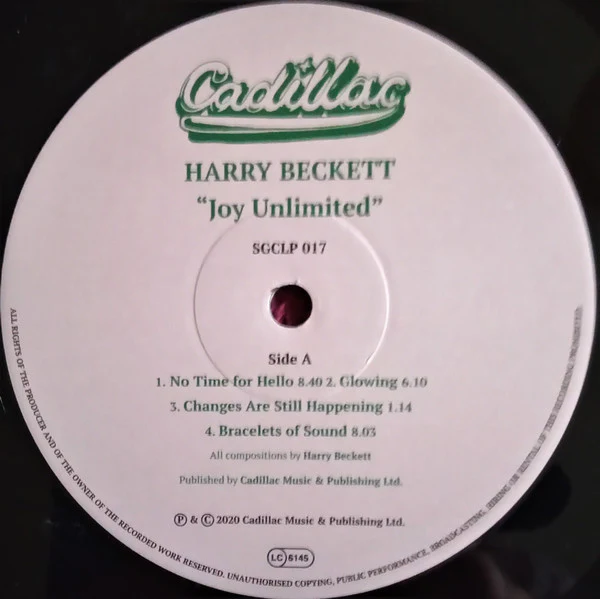 HARRY BECKETT, Joy Unlimited (Cadillac Records; SGCLP 017, UK 2020 Reissue, Glossy Flipback Sleeve) LP G+/VG - Image 3