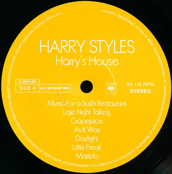 HARRY STYLES, Harry's House (Columbia; 19439997481, Europe 2022, Gatefold, Booklet & Inner, Postcard) LP NEW/NEW - Image 3