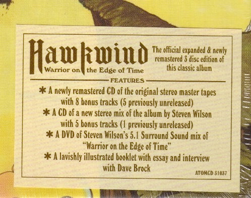 HAWKWIND, Warrior On The Edge Of Time (Atomhenge; ATOMCD 31037, UK 2013, Box Set, Booklet, 2x CD + DVD. hype sticker) 3xCD M/M - Image 3