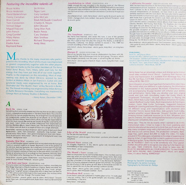 HENRY KAISER, Hope You Like Our New Direction (Reckless Records; RECK 21, UK, Europe & US 1991), SALE - Up to 50% Off the Original Price  LP VG/VG+ - Image 2