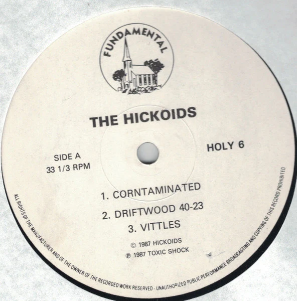 HICKOIDS, Hard Corn (Fundamental; Holy 6, UK 1987, Picture Sleeve), SALE - Up to 50% Off the Original Price 12" EP VG/VG - Image 3