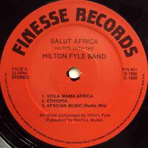 HILTON WITH THE HILTON FYLE BAND, Salut Africa (Finesse Records; FIN 401, UK 1988), SALE - Up to 50% Off the Original Price LP VG+/VG - Image 3