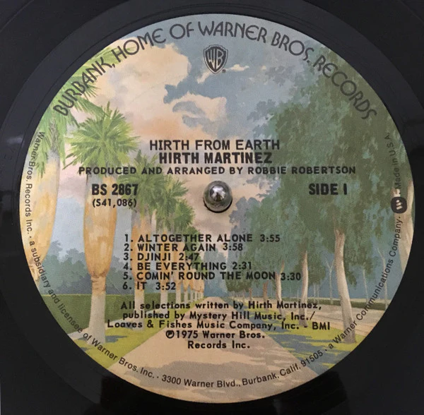 HIRTH MARTINEZ, Hirth From Earth (Warner Bros. Records ; BS 2867, US 1975, Inner) LP VG+/VG+ - Image 3