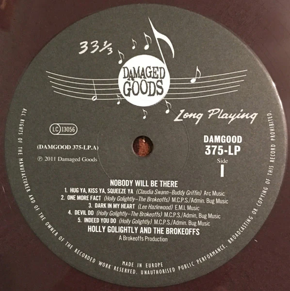 HOLLY GOLIGHTLY AND THE BROKEOFFS, Nobody Will Be There (Damaged Goods; DAMGOOD 375-LP, UK 2011 Reissue, Brown Vinyl) LP VG/VG - Image 3