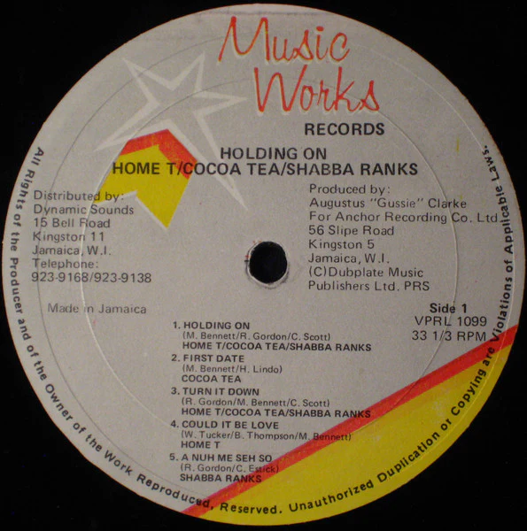 HOME T. & COCOA TEA & SHABBA RANKS, Holding On (Music Works Records; VPRL 1099, Jamaica 1989), SALE - Up to 50% Off the Original Price  LP G+/G+ - Image 3