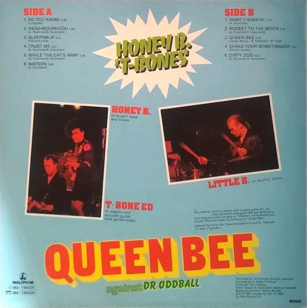 HONEY B. & T-BONES*, Queen Bee (Parlophone; 062-1385231, Finland 1987), SALE - Up to 50% Off the Original Price LP VG/VG+ - Image 2