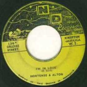 HORTENSE ELLIS & ALTON ELLIS, I'm In Love / I'll Come Softly (ND Records; , Jamaica 1963) 7" /G
