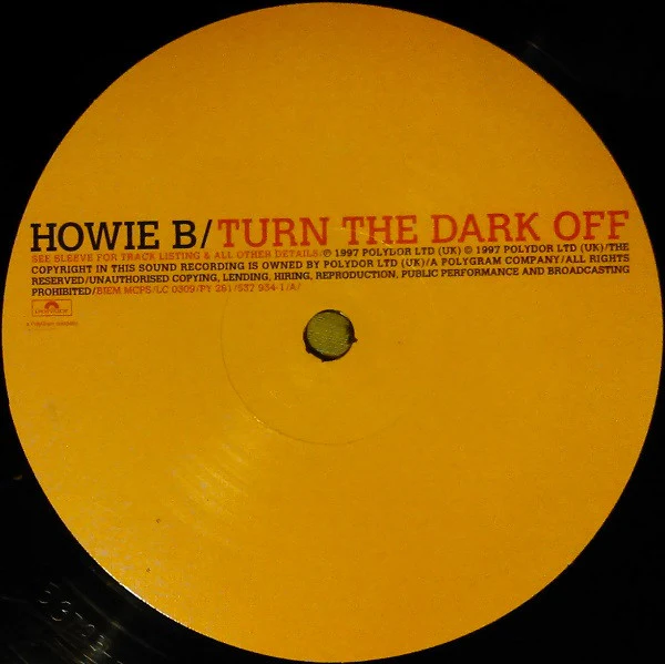 HOWIE B, Turn The Dark Off (Polydor; 537934-1, UK 1997, Embossed Sleeve, Inner) LP VG/VG - Image 3