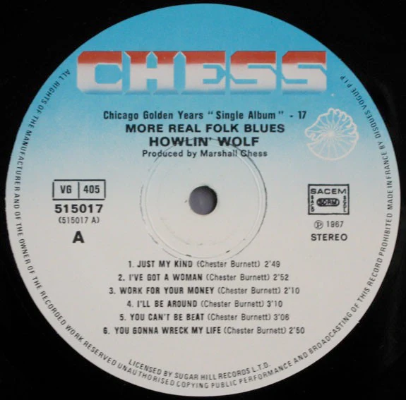 HOWLING WOLF, More Real Folk Blues (Vogue; 515017, France 1987 Reissue) LP VG+/VG+ - Image 3