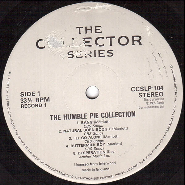 HUMBLE PIE, The Humble Pie Collection (Castle Communications; CCSLP 104, UK & Europe 1985, Gatefold) 2xLP VG/VG+ - Image 3