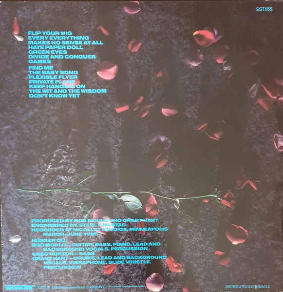HUSKER DU, Flip Your Wig (SST Cream and Purple Label; SST055, UK 1985, Inner, No Barcode, Distributed By Pinnacle) LP VG/VG+ - Image 2