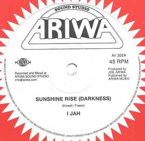 I JAH / JOE ARIWA, Sunshine Rise (Darkness) / Paranormal Dub (Ariwa; ARI302, UK 2021, Company Sleeve) 12" VG+/VG+