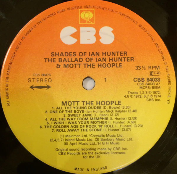 IAN HUNTER & MOTT THE HOOPLE, Shades of Ian Hunter (CBS; 88476, UK 1979, Gatefold), SALE - Up to 50% Off the Original Price  2xLP VG/VG+ - Image 3