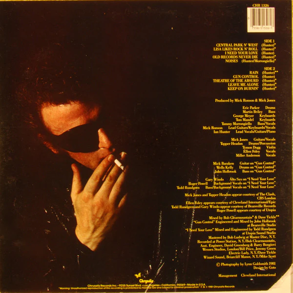 IAN HUNTER, Short Back N' Sides (Chrysalis; CHR 1326, US 1981, Includes Signed Press Release Photo, Mott The Hoople) LP VG/VG+ - Image 2