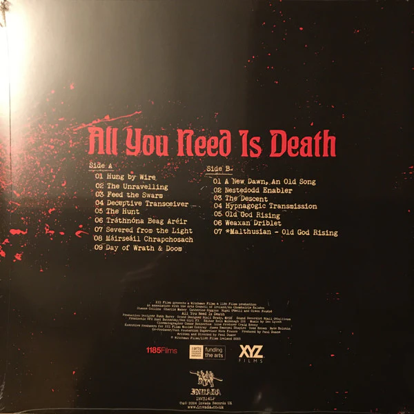 IAN LYNCH, All You Need Is Death (Original Soundtrack) (Invada Records UK; INV314LP, UK 2024, Insert & Black Inner, Member of Lankum, Green Translucent with Black Splatter) LP EX/VG+ - Image 2