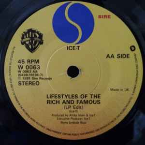 ICE-T, New Jack Hustler (Nino's Theme) / 	Lifestyles Of The Rich And Infamous (Giant Records; 5438-19442-7, UK 1991, Picture sleeve) 7" VG/G+ - Image 3