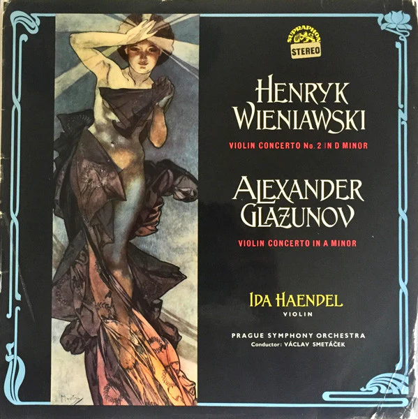 IDA HAENDEL, Wieniawski: Violin Concerto No. 2 In D Minor, Glazunov: Violin Concerto In A Minor (Supraphon; SUA ST 50687, Czechoslovakia 1966, Laminated Flipback Sleeve, Stereo) LP VG/VG+