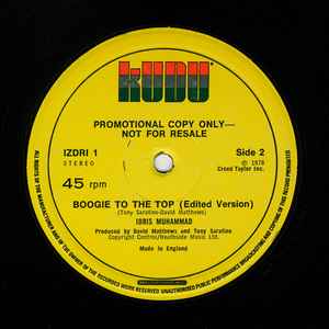 IDRIS MUHAMMAD, Boogie To The Top (Kudu; IZDRI 1, UK 1978, Promo, Plain Sleeve) 12" /VG+ - Image 2