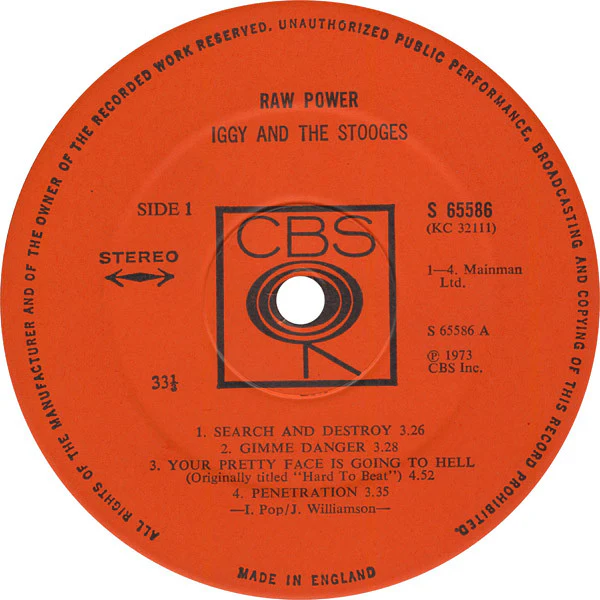 IGGY AND THE STOOGES, Raw Power (CBS; 65586, UK 1972, No Inner, Stereo), SALE - Up to 50% Off the Original Price  LP VG/G+ - Image 3