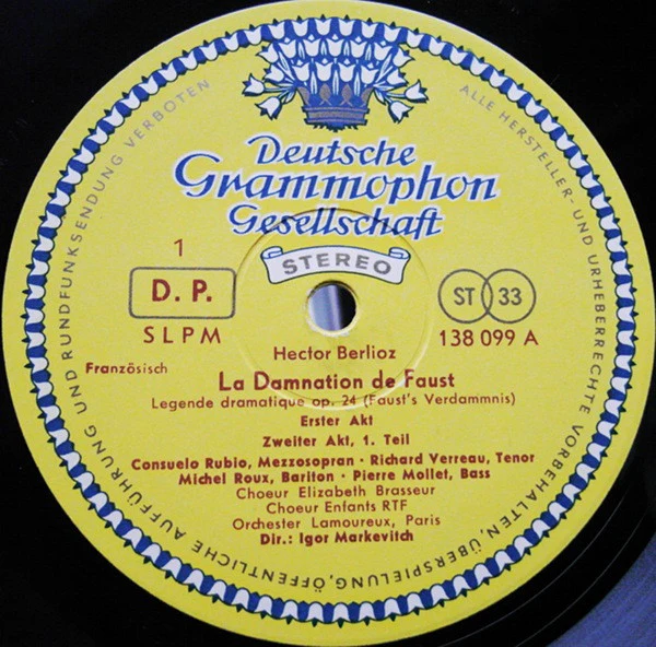 IGOR MARKEVITCH, Berlioz: La Damnation De Faust (Fausts Verdammnis) (Deutsche Grammophon; 138 099/100 SLPM, Germany , Box Set, Booklet) 2xLP VG+/VG+ - Image 2