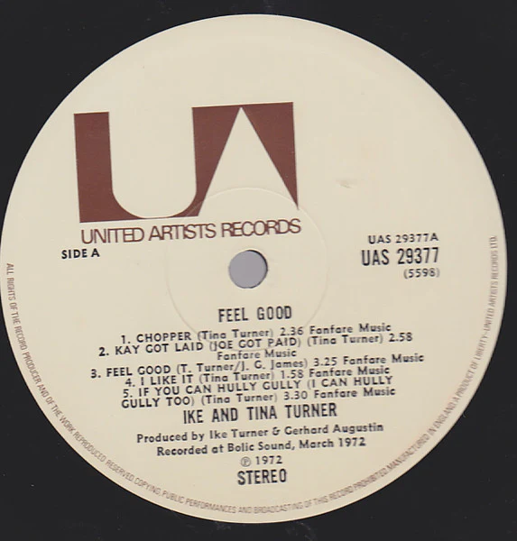 IKE AND TINA TURNER, Feel Good (United Artists Records; UAS 29377, UK 1972, Laminated Sleeve) LP VG/VG - Image 3