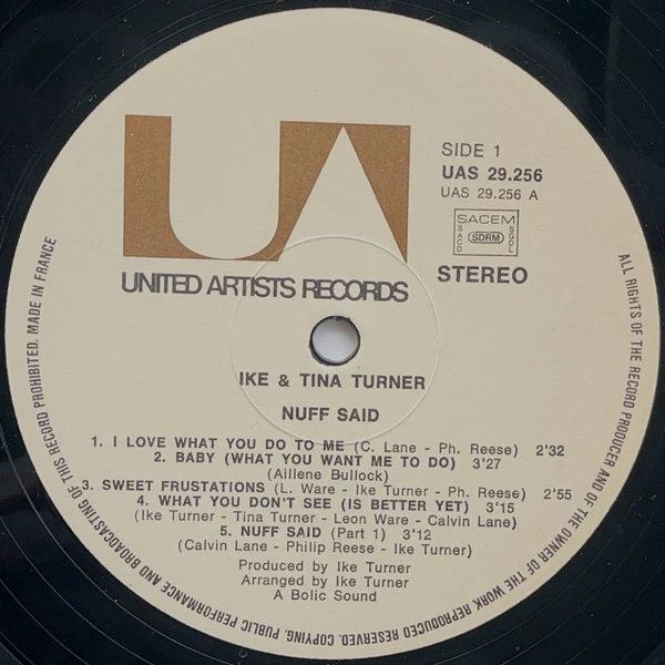IKE & TINA, 'Nuff Said (United Artists Records; UAS 29 256, France 1971, Gatefold) LP VG/G+ - Image 3