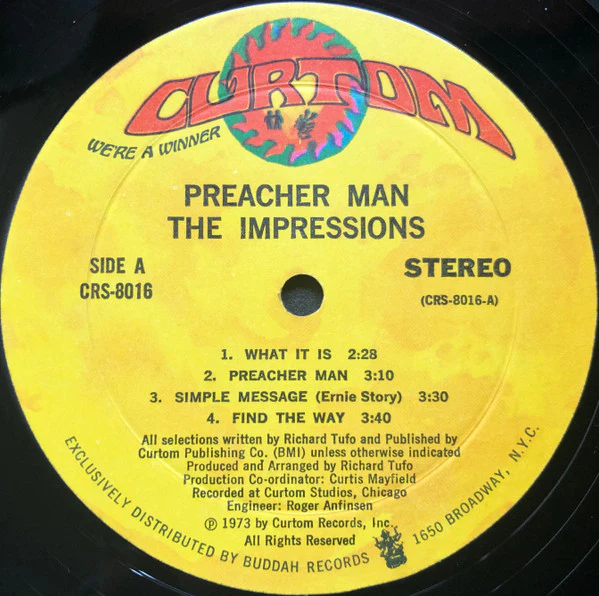 IMPRESSIONS, Preacher Man (Curtom; CRS 8016, US 1973, Company Inner) LP VG/VG+ - Image 3