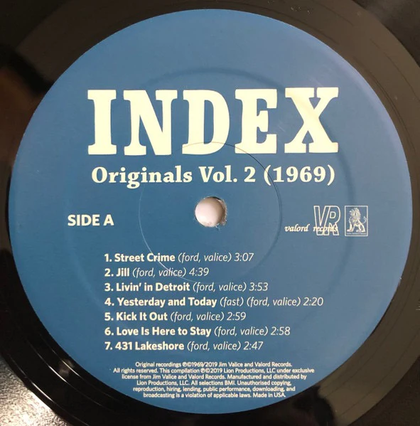 INDEX, Originals Vol. 2 (1969) (Lion Productions; Lion LP-177, US 2019, Insert), SALE - Up to 50% Off the Original Price  LP EX/EX - Image 3