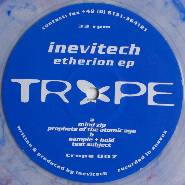 INEVITECH, Etherion EP (Trope Recordings; trope 007, Germany 1994, Plain Sleeve, Marble Vinyl) 12" /VG