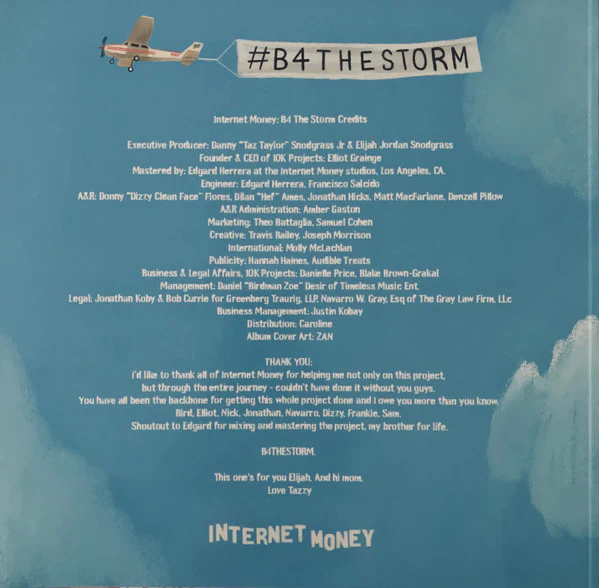 INTERNET MONEY, B4 The Storm (Internet Money Records; none, US 2020, Gatefold, Clear vinyl), SALE - Up to 50% Off the Original Price  LP VG+/VG+ - Image 2