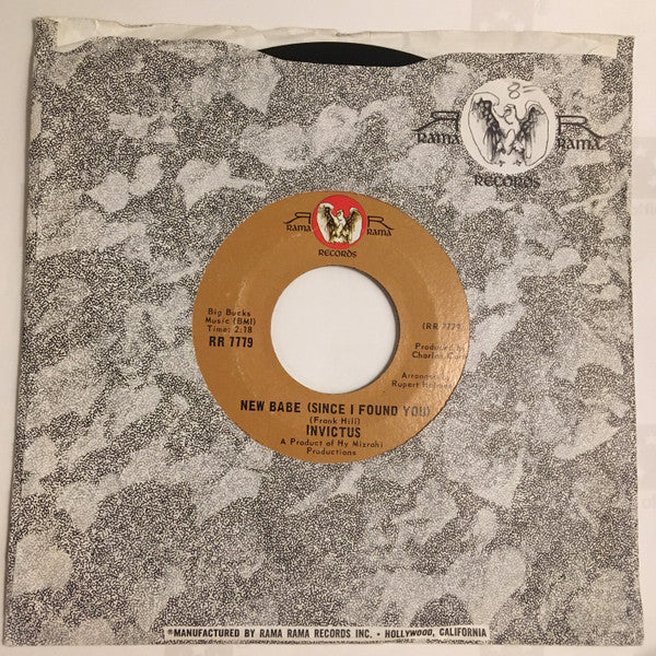 INVICTUS, New Babe (Since I Found You) / Cotton Candy Lane (Rama Rama; RR 7779, US 1969, Company Sleeve) 7" P/VG